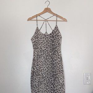 Chaser Strappy Back Mid-Length Bodycon Dress Leopard size Medium